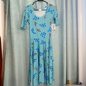 Blue polka dot LulaRoe dress